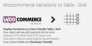 Woocommerce Variations to Table – Grid v1.5.0